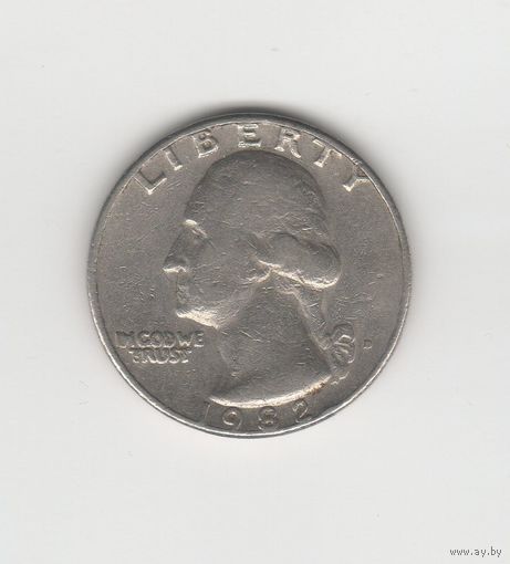Квотер (25 центов) США 1982 D Лот 0582