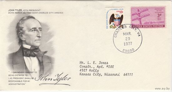 КПД США /Президент JOHN TYLER/8 1977г