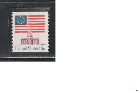 США-1975, (Мих.1194С), ** , Стандарт, Флаг(одиночка)