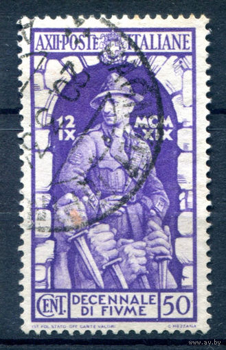Италия (Королевство) - 1934г. - 10 лет аннексии Фиума, 50 с - 1 марка - гашёная [Mi 465]. #1-It-20-A-2