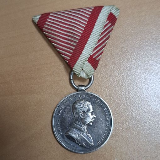Австро-Венгрия. Медаль серебряная за Отвагу. Франц Иосиф. Состояние