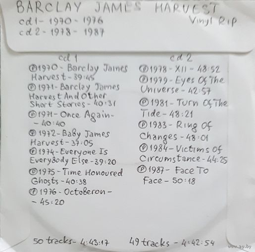 CD MP3 BARCLAY JAMES HARVEST - 2 CD - Vinyl Rip (оцифровки с винила)