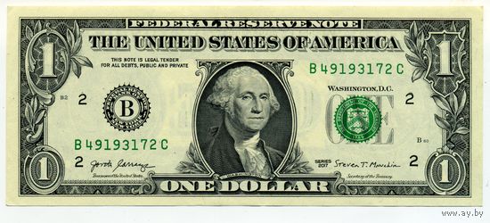 1 доллар 2017 B