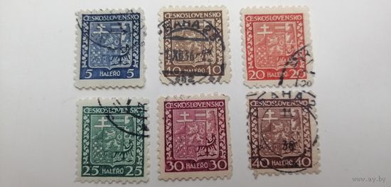 Чехословакия 1929. Гербы. Полная серия