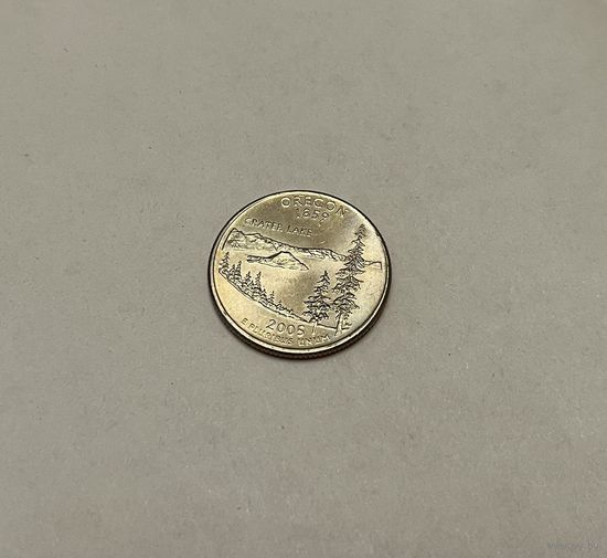 1/4 долллара 2005 Квотер штата Орегон двор P с рубля