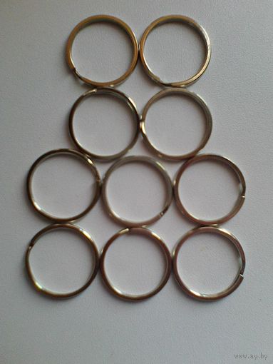 Десять Колец для Ключей - Диаметр: 2,5 см - Одним Лотом.