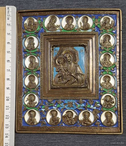 Икона богоматерь бронза эмаль распродажа коллекции