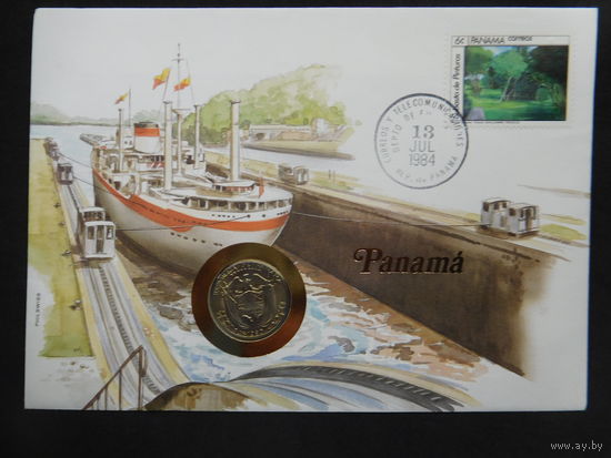 Панама 1/4 бальбоа 1983 г корабли конверт первого дня КПД