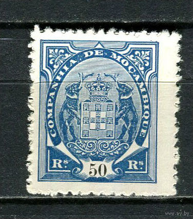 Португальские колонии - Мозамбик (Comp de Mocambique) - 1895 - Слоны с гербом 50R - [Mi.17A] - 1 марка. Чистая без клея.  (Лот 21HZ)-TG3P46