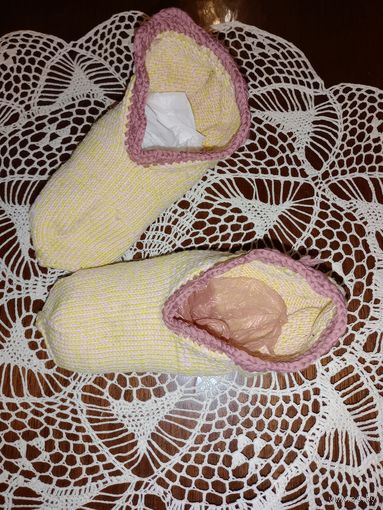 Тапочки пинетки вязаные 36 37 38 ручная работа handmade маме бабушке