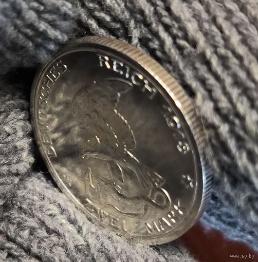 С рубля без мц! 2 марки 1913 Пруссия толпа proof like