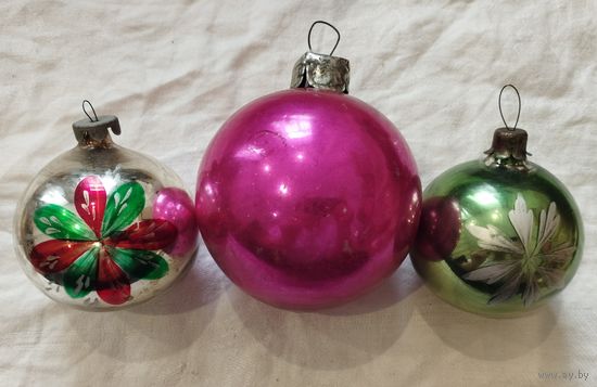 Ёлочные игрушки шары толстое стекло