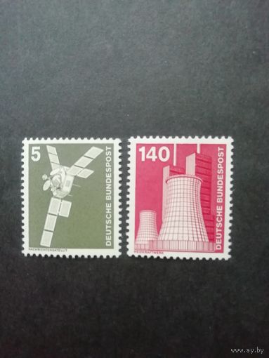 ФРГ 1975 Две марки из серии "Стандарт. Индустрия и техника" (чистые**) Mi.846,856 каталог 1.80 евро