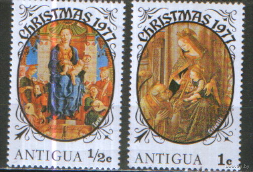 2 марки из серии 1977г. Антигуа и Барбуда "Рождество" MNH
