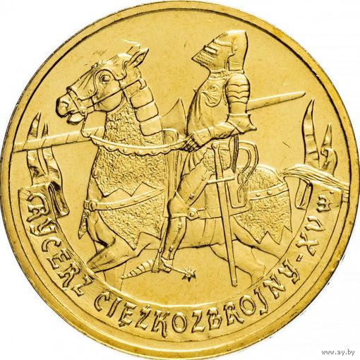 Польша 2 злотых, 2007 История польской кавалерии - Рыцарь 15 века UNC