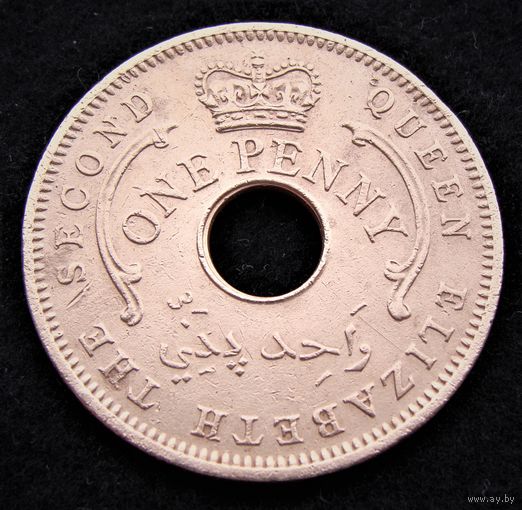 Нигерия.  1 пенни 1959 год  KM#2   Тираж: 93.368.000 шт