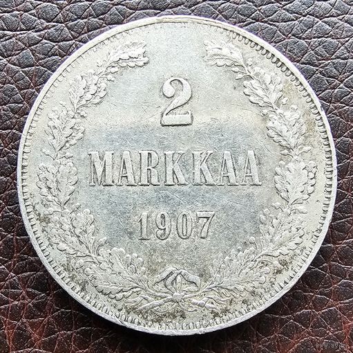 2 марки 1907 для Финляндии.  Николай Второй