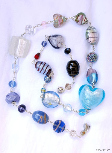 Бусы из муранского стекла (Murano), ручная уникальная работа