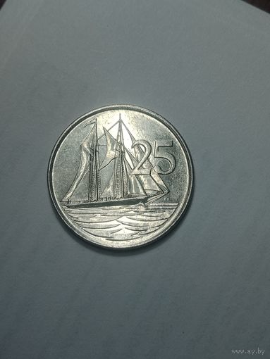 Каймановы острова 25 центов 1999 года .