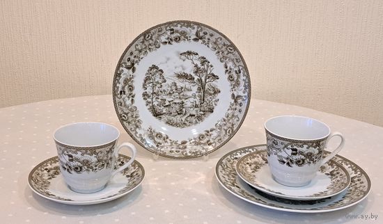 Трио Frankenland 2 штуки фарфор высококачественный Winterling Bavaria Германия