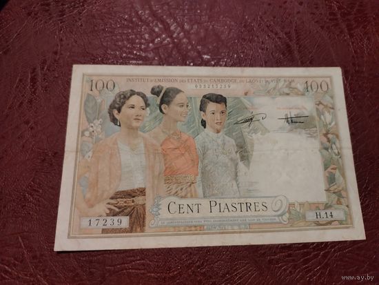 Индокитай 100 пиастр 1954