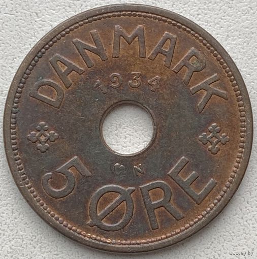 Дания 5 эре 1934 г.