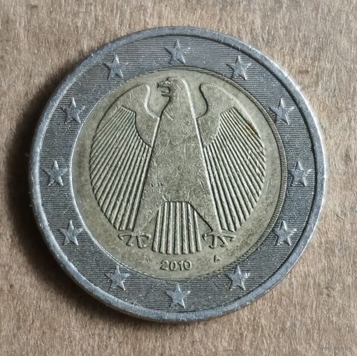 Германия  2 евро 2010 г., отметка мд "А" - Берлин, KM# 258
