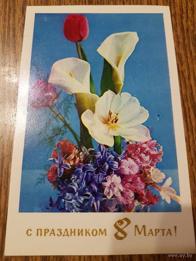 Открытка ,,С праздником 8 Марта!'' Фото Г. Костенко 1971г. чистая.