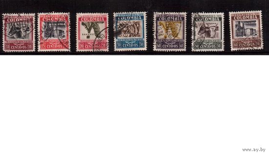 Колумбия-1932  (Мих.328) ,  гаш., 7 марок, Фауна, флора
