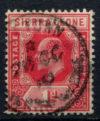 Британские колонии - Сьерра-Леоне - 1904/05г. - король Эдуард VII, 1 P - 1 марка - гашёная. Без МЦ!
