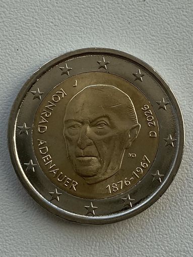 2 евро Германия 2026 год KONRAD ADENAUER