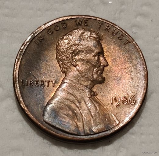 США 1 цент, 1986 Цент Линкольна Без отметки монетного двора (2-8-112)