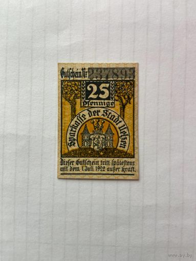 25 пфенигов (нотгельды) Германия г.Вельзен -1402