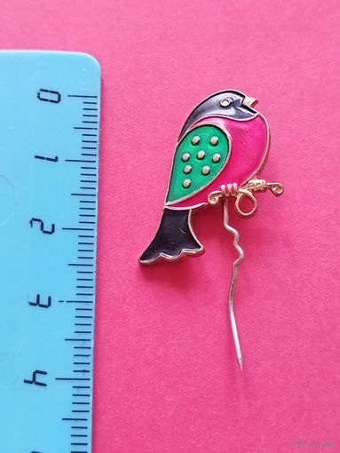 Брошка металлическая. Птичка. С рубля. Без минимальной цены