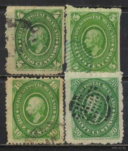 Мексика 2-я Респ 1884 Мигель Идальго-и-Костилья Стандарт #126,127,129,131