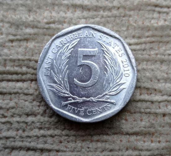 Werty71 Карибские острова 5 центов 2010 Елизавета 2 Карибы
