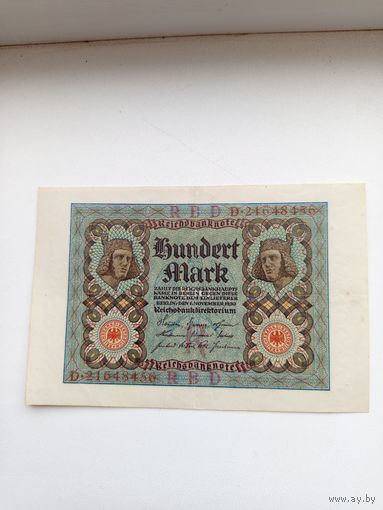 Банкнота 100 марок 1920 года.