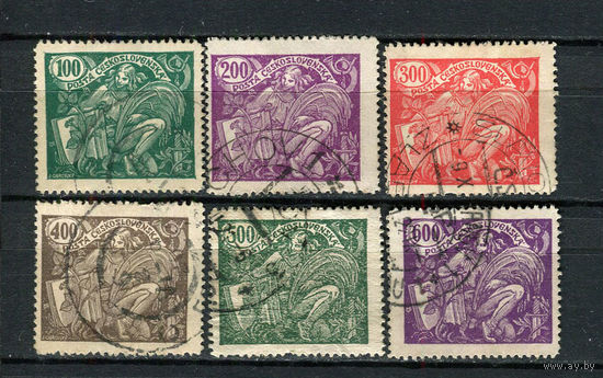 Первая Чехословацкая республика - 1920 - Аллегория экономики и науки - [Mi. 183-188] - полная серия - 6 марок. Гашеные.  (Лот 49BP)