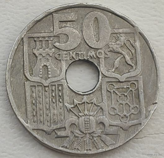 Испания 50 сентимо 1949