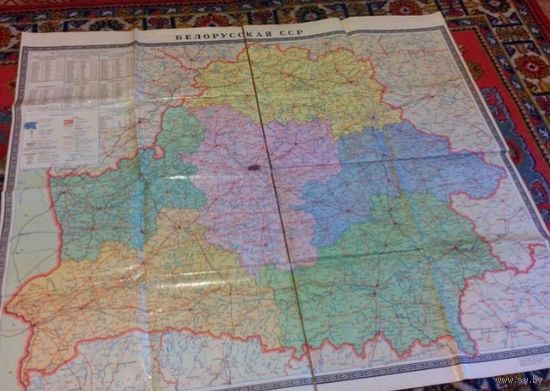 КАРТА БЕЛОРУССКОЙ ССР 1980г