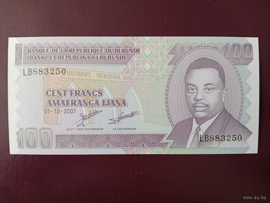 Бурунди 100 франков 2007 UNC