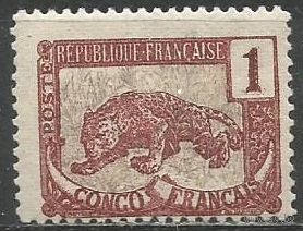 Французское Конго. Леопард. 1901г. Mi#30.