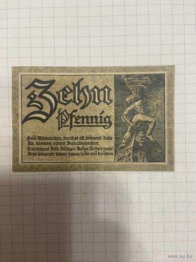 10 пфенингов (нотгельды) г. Германия.-1412-2