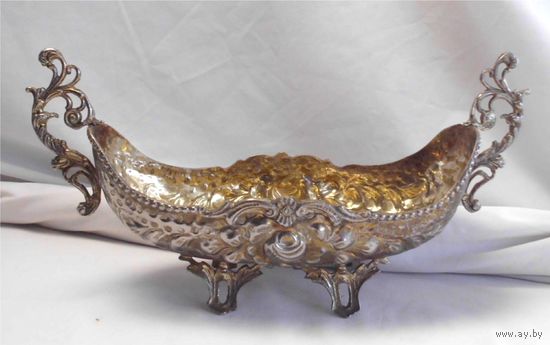 Конфетница Фруктовница Ладья Латунь 33 см