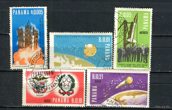 Панама - 1966 - Итальянский вклад в космические исследования - [Mi. 892-896] - полная серия - 5 марок. Гашеные.  (Лот 65Fd)-T25P12