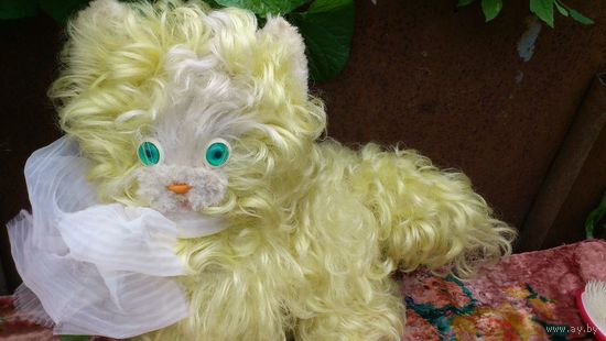 Кот СССР, котик, котенок - советская мягкая ирушка Кудрявый мех