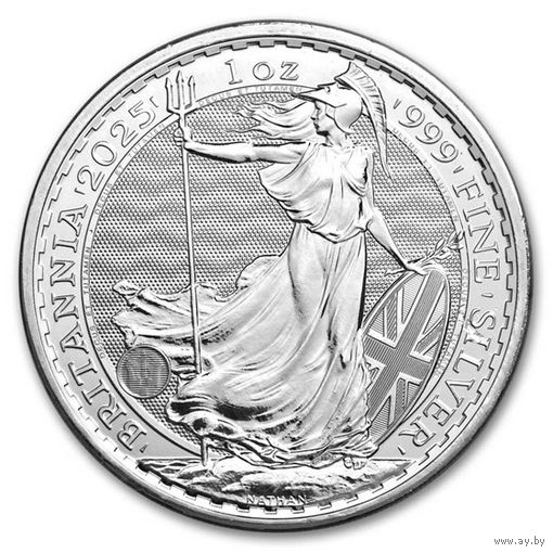 Великобритания 2 фунта 2025г. Британия СЕРЕБРО!!! 999 31,1г (1oz)