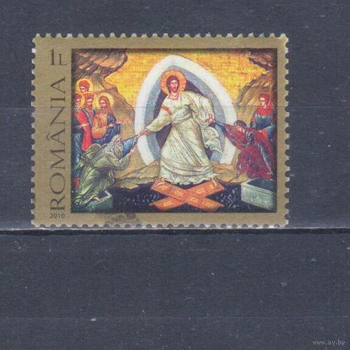 [1232] Румыния 2010. Культура.Искусство.Пасха.Икона. Одиночный выпуск.Гашеная марка.