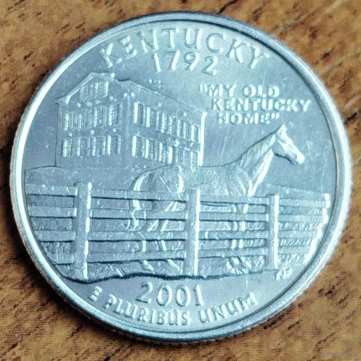 США 25 центов (квотер) 2001 г. Р. Кентукки