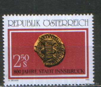 Полная серия из 1 марки 1980г. Австрия "800 лет городу Инсбрук" MNH
